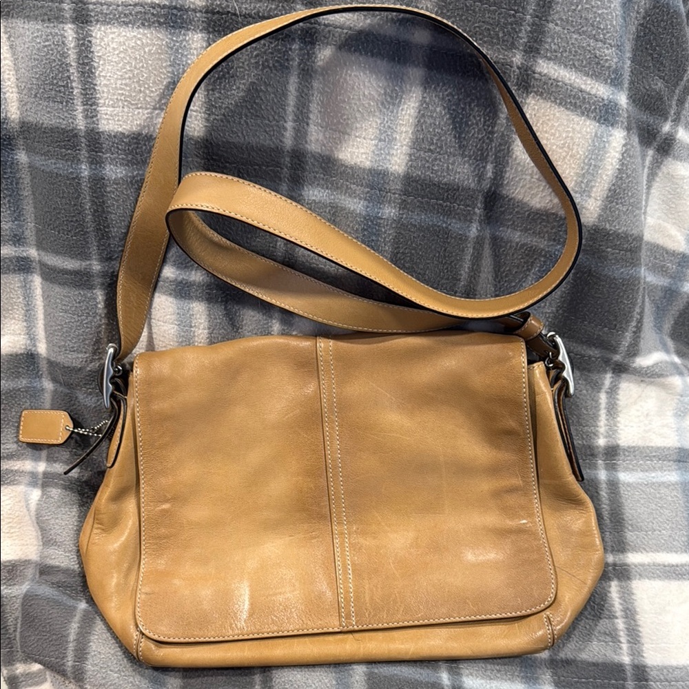 Coach Tan Leather Shoulder Bag